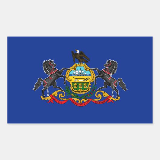Pennsylvania State Flag Design Rechthoekige Sticker (Voorkant)
