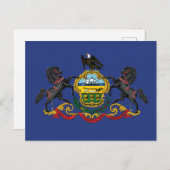 Pennsylvania State Flag Horses  Briefkaart (Voorkant / Achterkant)