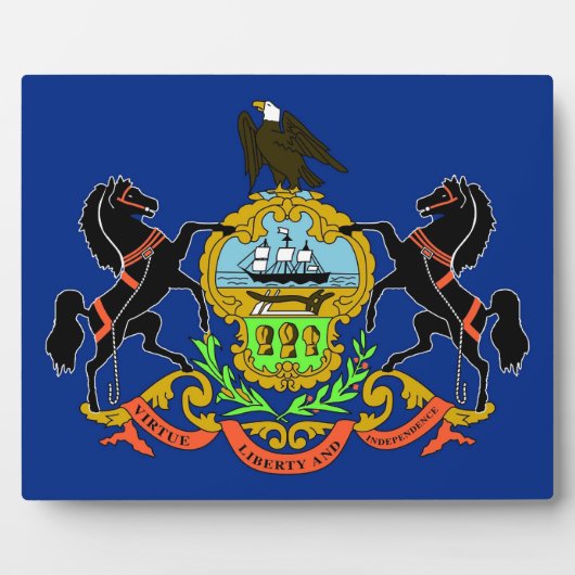 Pennsylvania State Flag Plaque Fotoplaat (Voorkant)