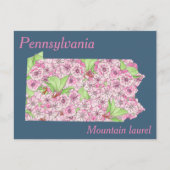 Pennsylvania State Flower Collage Map Briefkaart (Voorkant)
