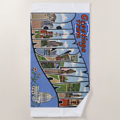 Pennsylvania State Greetings Retro Art Colorful Strandlaken (Voorkant)