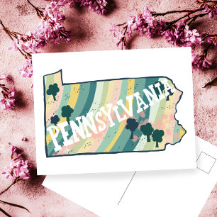Pennsylvania State kaart geïllustreerd vet kleurri