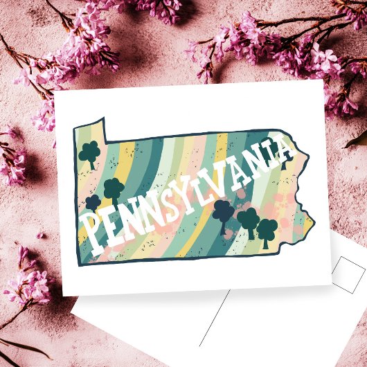 Pennsylvania State kaart geïllustreerd vet kleurri