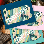 Pennsylvania State kaart geïllustreerd vet kleurri<br><div class="desc">Bekijk deze kleurrijke staatskaarttekening. Ga naar mijn winkel voor meer staten en meer overeenkomende objecten!</div>