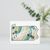 Pennsylvania State kaart geïllustreerd vet kleurri (Staand voorkant)