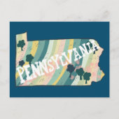 Pennsylvania State kaart geïllustreerd vet kleurri (Voorkant)