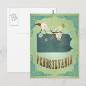 Pennsylvania State Kaart - Groen (Voorkant / Achterkant)