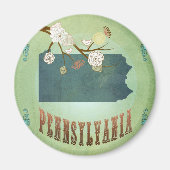 Pennsylvania State Kaart - Groen Magneet (Voorkant)