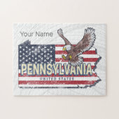 Pennsylvania State Kaart  Verenigde Staten Legpuzzel (Horizontaal)