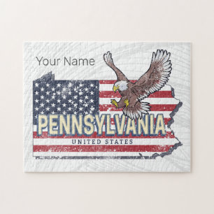 Pennsylvania State Kaart  Verenigde Staten Legpuzzel