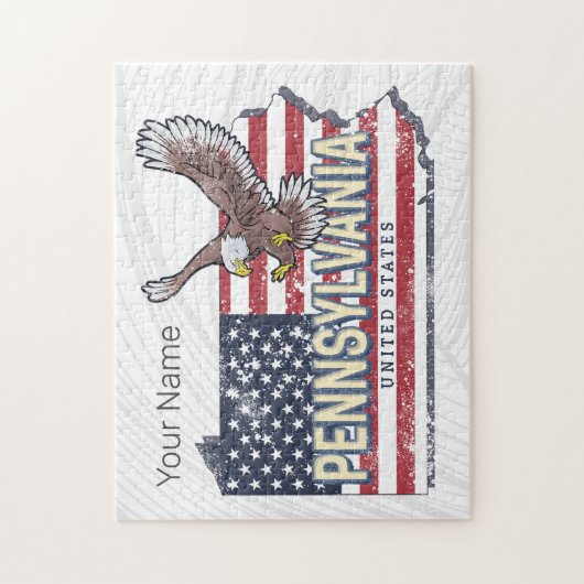 Pennsylvania State Kaart  Verenigde Staten Legpuzzel (Verticaal)