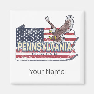 Pennsylvania State Kaart  Verenigde Staten Magneet