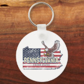 Pennsylvania State Kaart  Verenigde Staten Sleutelhanger (Voorkant)