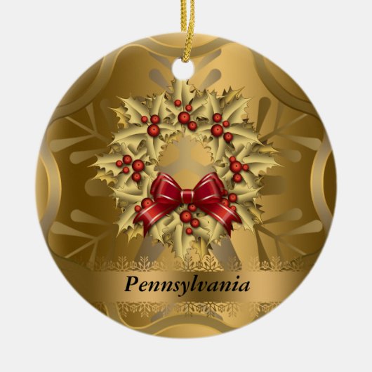 Pennsylvania State-kerstversiering Keramisch Ornament (Voorkant)