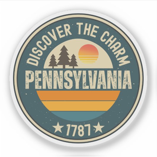 Pennsylvania State - Keystone State Cadeau Sticker (Voorkant)
