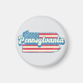Pennsylvania State Map Geïllustreerd met Amerikaan Magneet (Voorkant)