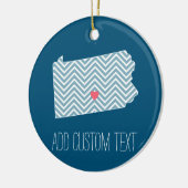 Pennsylvania State Map met aangepaste titel en aan Keramisch Ornament (Links)