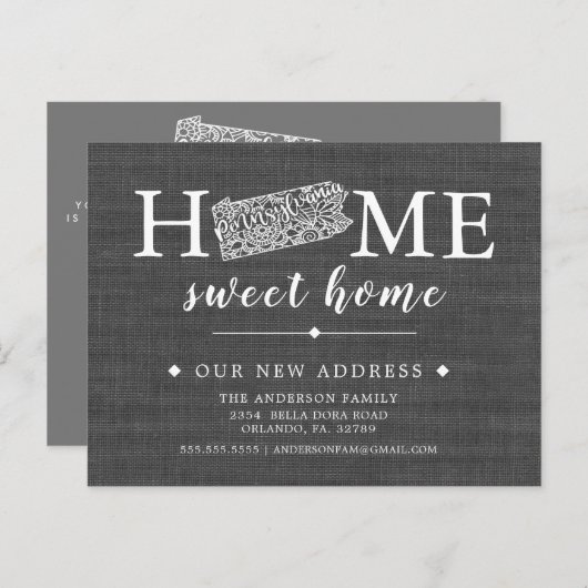 Pennsylvania State Moving Aankondiging Post Kaart (Voorkant / Achterkant)