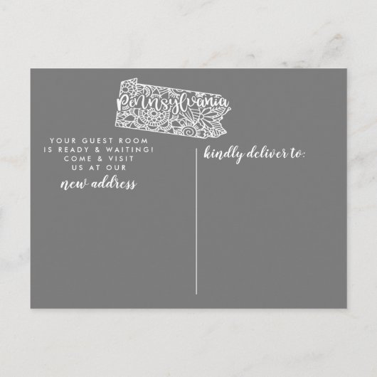 Pennsylvania State Moving Aankondiging Post Kaart (Achterkant)