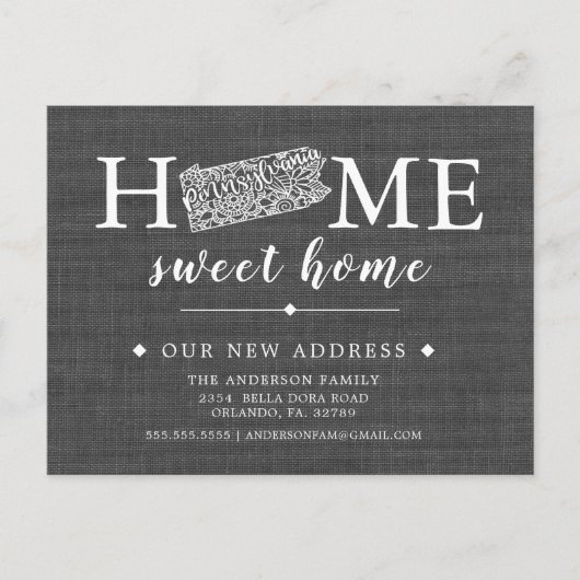 Pennsylvania State Moving Aankondiging Post Kaart (Voorkant)