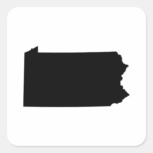 Pennsylvania State Outline Vierkante Sticker (Voorkant)