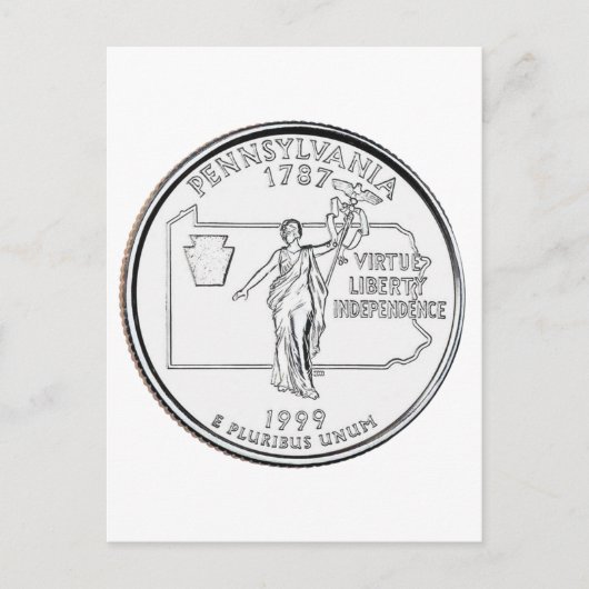 Pennsylvania State Quarter Briefkaart (Voorkant)
