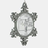 Pennsylvania State Quarter Tin Sneeuwvlok Ornament (Links)
