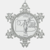 Pennsylvania State Quarter Tin Sneeuwvlok Ornament (Voorkant)