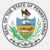 Pennsylvania State Seal Ronde Sticker (Voorkant)