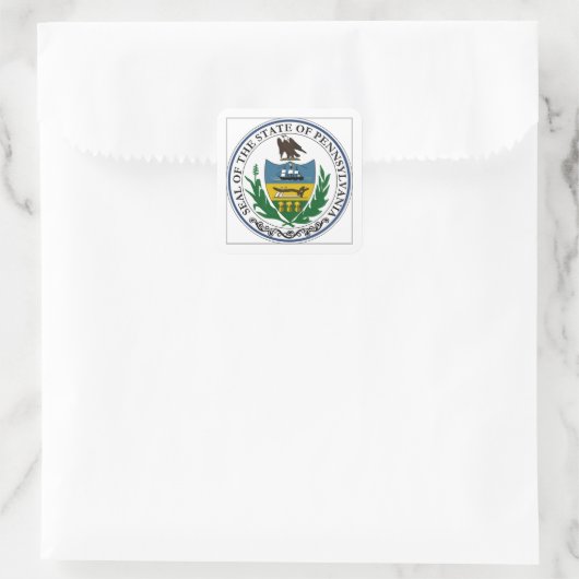 Pennsylvania State Seal Vierkante Sticker (Tas)