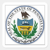 Pennsylvania State Seal Vierkante Sticker (Voorkant)