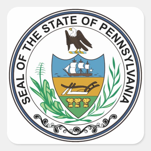 Pennsylvania State Seal Vierkante Sticker (Voorkant)