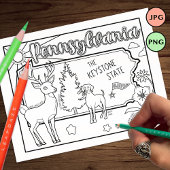 Pennsylvania State Shape Dog Bloem Kleurplaat Flyer