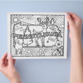 Pennsylvania State Shape Dog Bloem Kleurplaat Flyer (Hand)