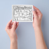 Pennsylvania State Shape Dog Bloem Kleurplaat Flyer (Hand)