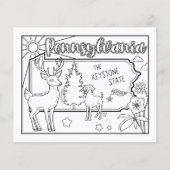 Pennsylvania State Shape Dog Bloem Kleurplaat Flyer (Voorkant)