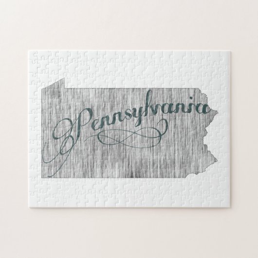 Pennsylvania State Typografie Legpuzzel (Horizontaal)