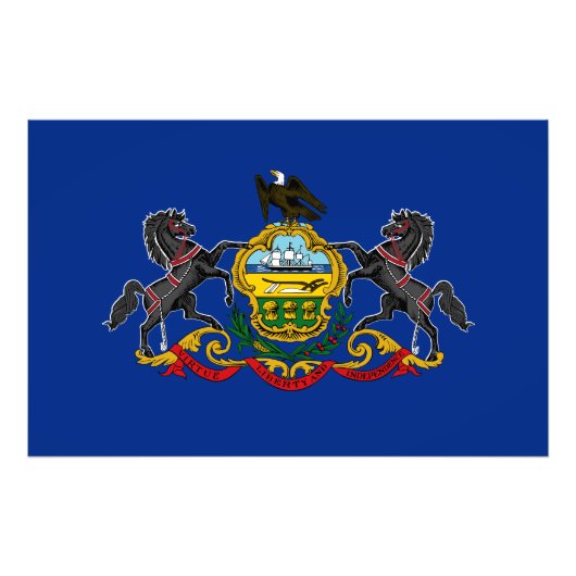 Pennsylvania State Vlag Verenigde Staten Foto Afdruk (Voorkant)
