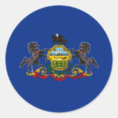 Pennsylvania State Vlag Verenigde Staten Ronde Sticker (Voorkant)
