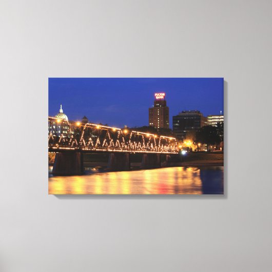 Pennsylvania State Walnut Street Bridge Canvas Afdruk (Voorkant)