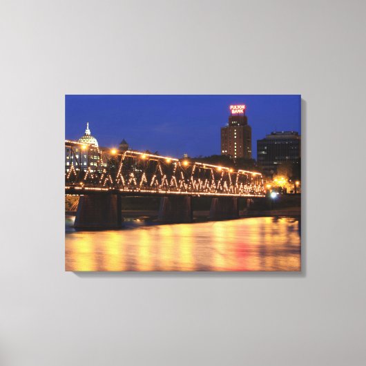 Pennsylvania State Walnut Street Bridge Canvas Afdruk (Voorkant)