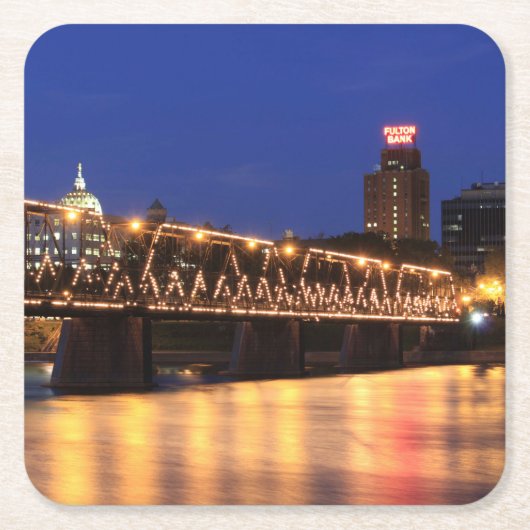 Pennsylvania State Walnut Street Bridge Kartonnen Onderzetters (Voorkant)