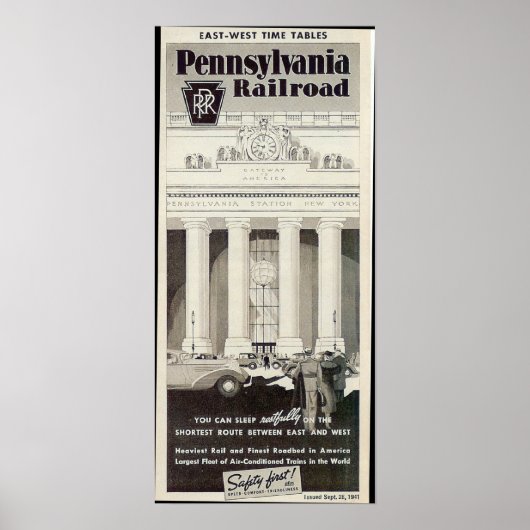 Pennsylvania Station New York, Tijdschema 1941 Poster (Voorkant)