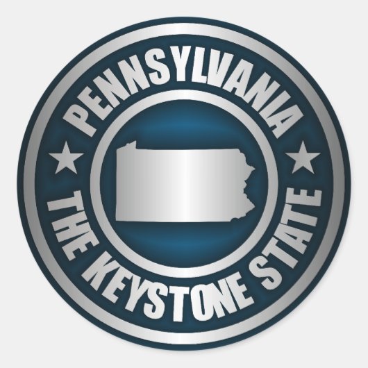 Pennsylvania Steel (B) Ronde Sticker (Voorkant)