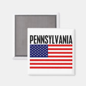 Pennsylvania, sterren en strepen magneet (Voorkant / Achterkant)