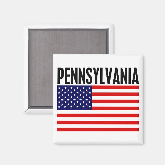 Pennsylvania, sterren en strepen magneet (Voorkant / Achterkant)