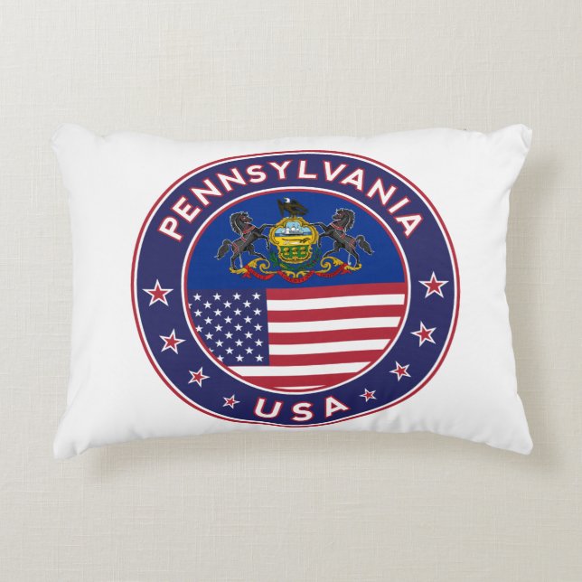 Pennsylvania sticker, telefooncel, canvas tas accent kussen (Voorkant)
