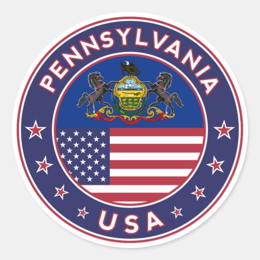 Pennsylvania sticker, telefooncel, canvas tas ronde sticker (Voorkant)
