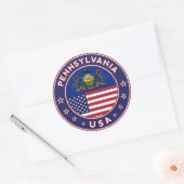 Pennsylvania sticker, telefooncel, canvas tas ronde sticker (Envelop)
