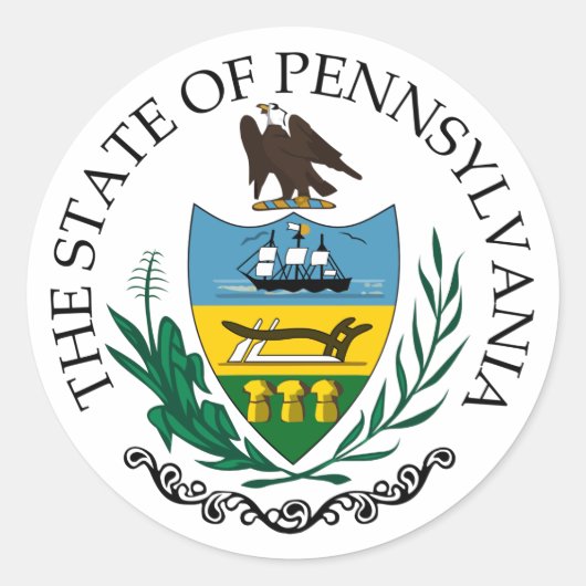 Pennsylvania-teken Ronde Sticker (Voorkant)